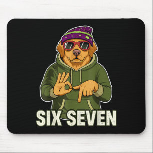 Retro Six Seven Golden Retriever Graphic Gift Men Mouse Mat