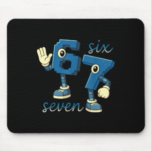 Retro Six Seven Number Meme Brainrot Gift For Men Mouse Mat