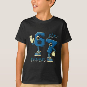 Retro Six Seven Number Meme Brainrot Gift For Men T-Shirt