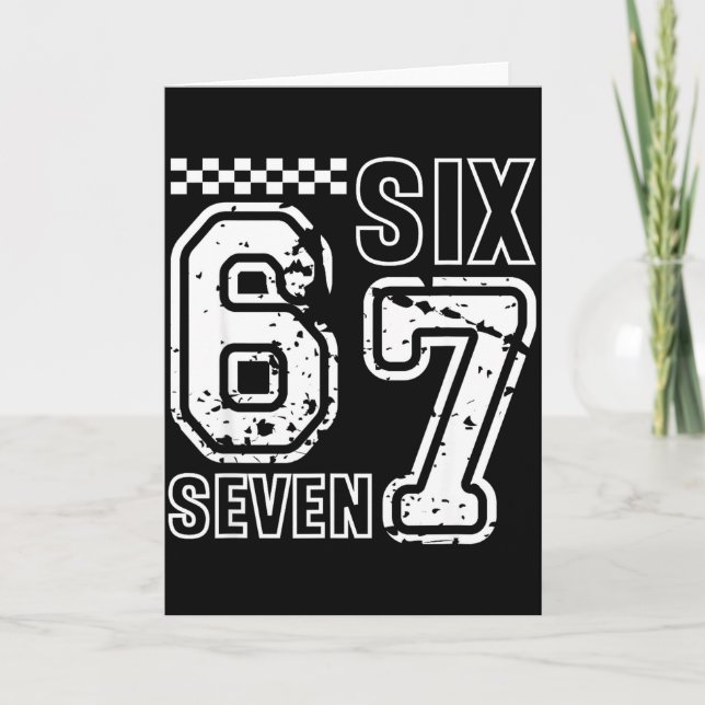 Retro Six Seven Numbers Clever Humor 6 7 Meme Mens Card (Front)
