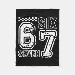 Retro Six Seven Numbers Clever Humor 6 7 Meme Mens Fleece Blanket