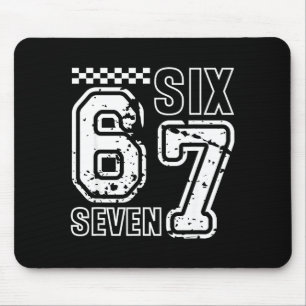 Retro Six Seven Numbers Clever Humor 6 7 Meme Mens Mouse Mat