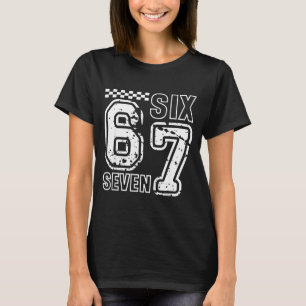 Retro Six Seven Numbers Clever Humor 6 7 Meme Mens T-Shirt