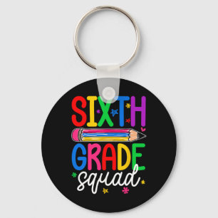 Retro Sixth Grade Squad First Day Of School Boys G Key Ring