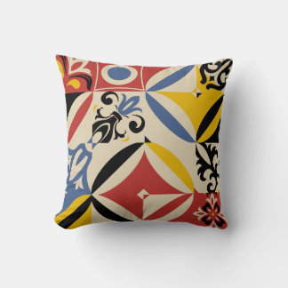 Retro Sixties Azulejos Geometric Pattern Cushion