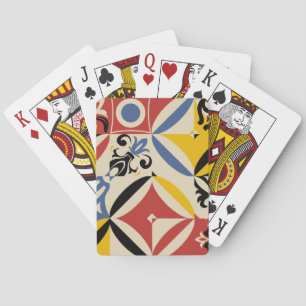 Retro Sixties Azulejos Geometric Pattern Playing Cards