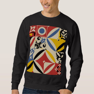 Retro Sixties Azulejos Geometric Pattern Sweatshirt