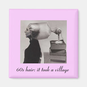 Retro Sixties Hair Fridge Magnet