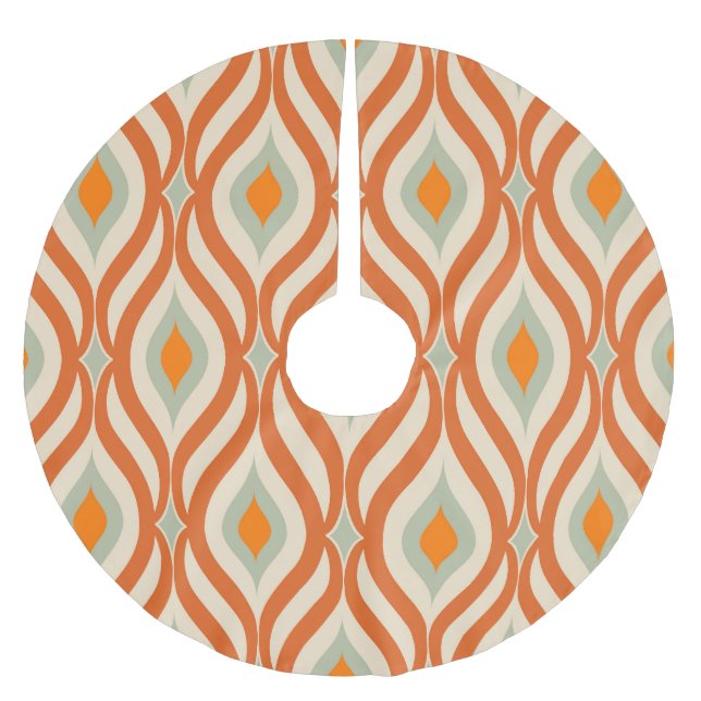 Retro Sixties Style Seamless Pattern Brushed Polyester Tree Skirt (Front)