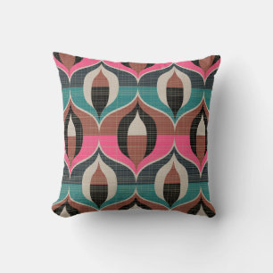 Retro Sixties Style Seamless Pattern Cushion