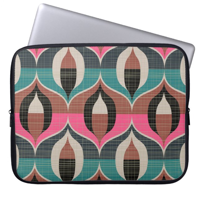 Retro Sixties Style Seamless Pattern Laptop Sleeve (Front)