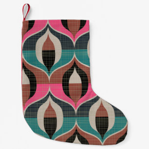 Retro Sixties Style Seamless Pattern Small Christmas Stocking