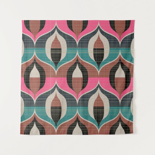 Retro Sixties Style Seamless Pattern Tapestry (Front)