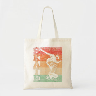 Retro Skate Skateboarder Skateboard Skateboarding Tote Bag