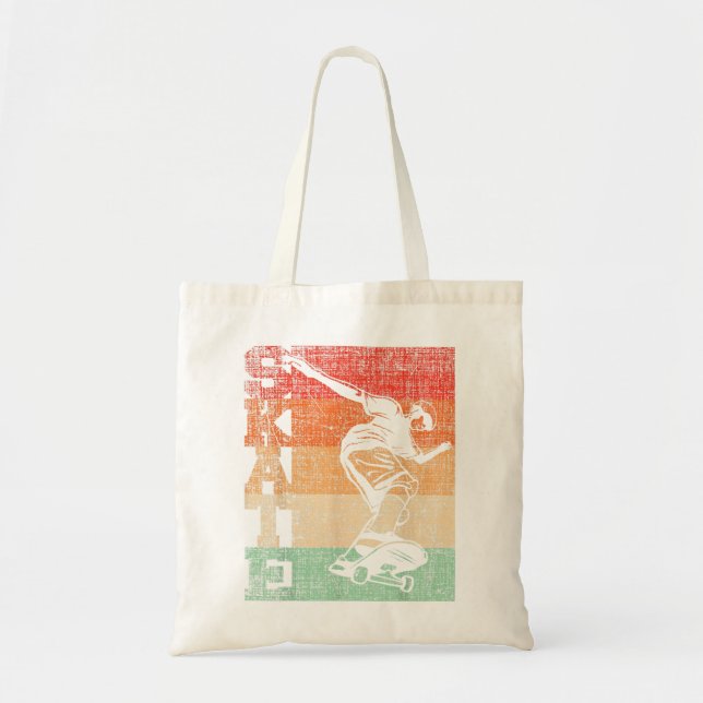 Retro Skate Skateboarder Skateboard Skateboarding  Tote Bag (Front)