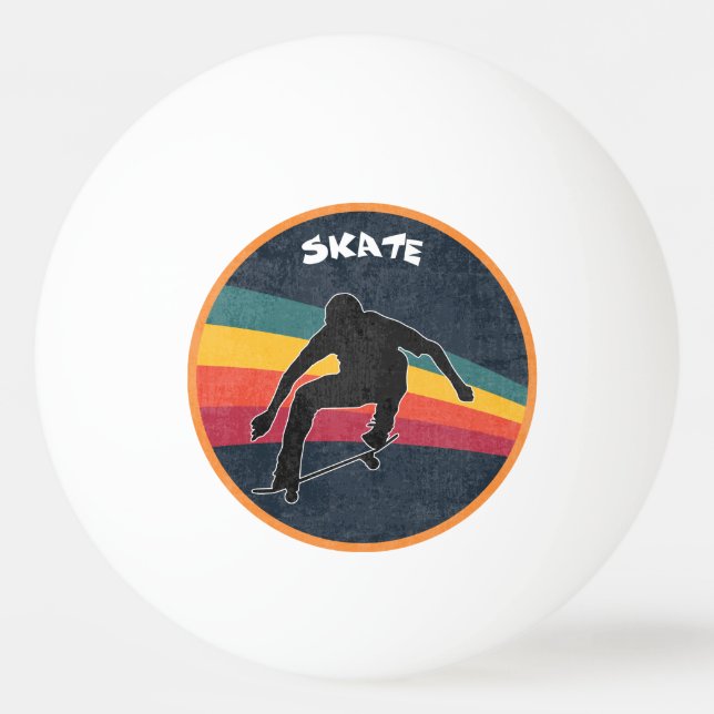 Retro Skate Skater 80s Skateboarder Skateboarding Ping Pong Ball (Front)