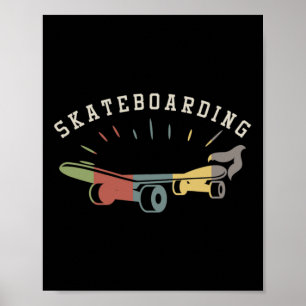 Retro Skateboard Skateboard Skater Skateboarder Sp Poster