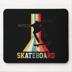 Retro Skateboard Skateboarder Skateboarding Mouse Mat