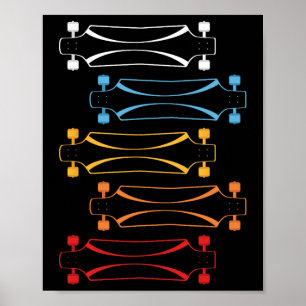 Retro Skateboard Skating Skateboarding Skateboarde Poster