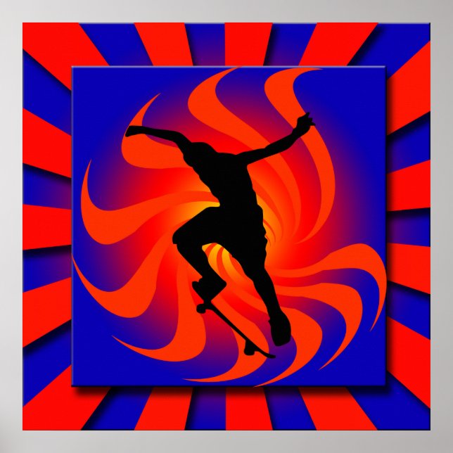 RETRO SKATEBOARDER POSTER (Front)