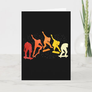 Retro Skateboarder Skate Skateboard Skater Skatebo Card