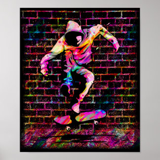 Retro Skater - Skateboarder - Vintage Skateboard Poster