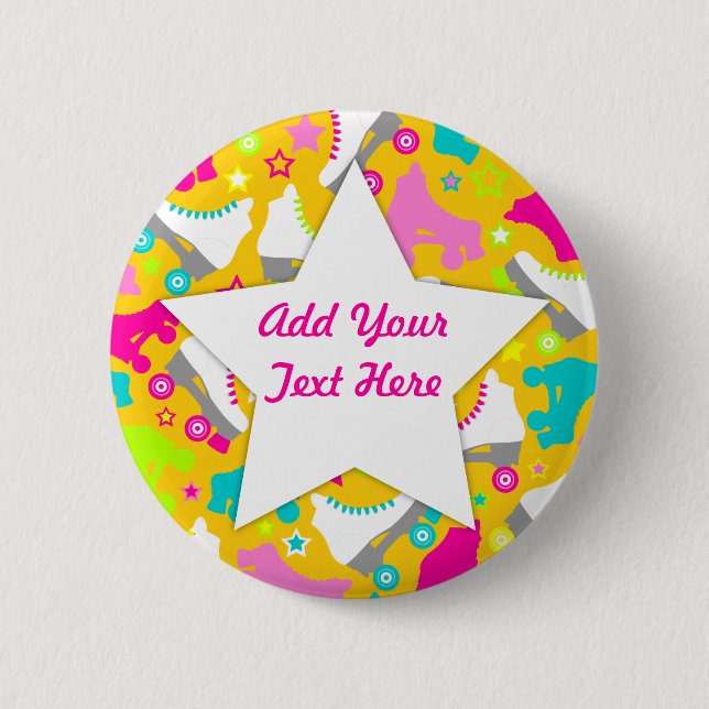 Retro Skates 6 Cm Round Badge (Front)