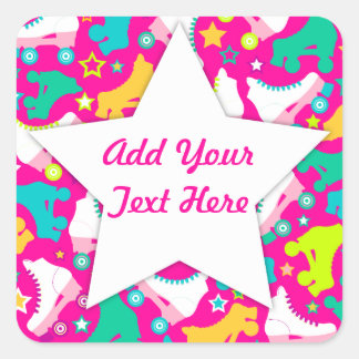 Retro Skates Hot Pink Custom Stickers