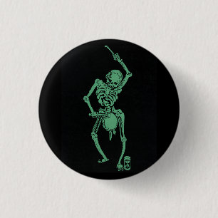 Retro Skeletal drummer 3 Cm Round Badge