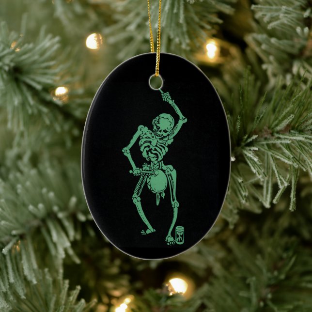 Retro Skeletal drummer Ceramic Tree Decoration (Tree)