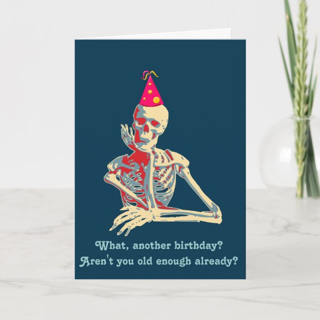 Retro skeleton Birthday Card (Front)