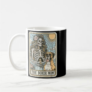 Retro Skeleton Boxer Dog Mama Tarot Card Dog Mum Coffee Mug