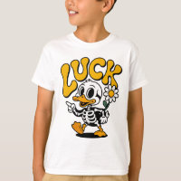 Retro Skeleton Duck Luck Daisy Flower Vintage