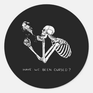Retro Skeleton Halloween Costume Fun Scary Skull C Classic Round Sticker