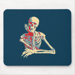 retro skeleton mouse mat