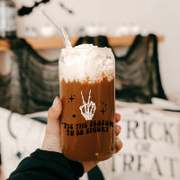 Retro Skeleton Peace Sign Halloween Sipper