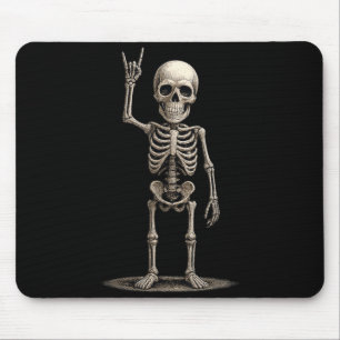 Retro Skeleton Rock Music Funny Gift Men Women Boy Mouse Mat