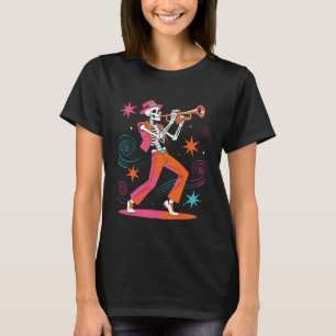 Retro Skeleton Trumpet Player u2013 Marching Band T-Shirt