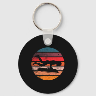 Retro Skeleton Winter Sports Sled Skeleton Racing Key Ring