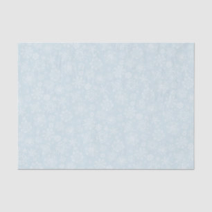 Retro Sketch Frozen Snowflakes on Ice Blue Tissue Paper