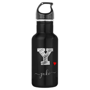 Retro Sketch Monogram Letter Y, Water Bottle