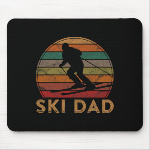 Retro Ski Dad Sunset Winter Skiing Daddy Gift Fath Mouse Mat