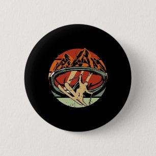 Retro Ski Driver Funny Ski Skiing _1 6 Cm Round Badge