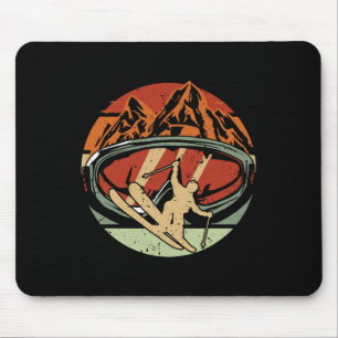 Retro Ski Driver Funny Ski Skiing Mouse Mat