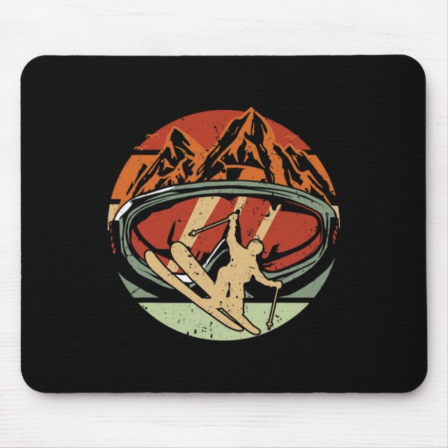 Retro Ski Driver Funny Ski Skiing  Mouse Mat (Front)