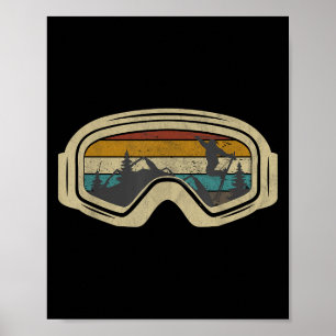 Retro Ski Goggles Mountain Snow Winter Vacation Sk Poster