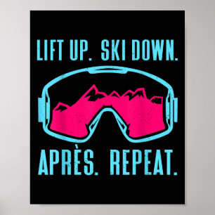 Retro Ski Goggles Vintage 80s 90s Skiing Outfit  Poster