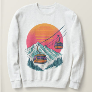 Retro Ski Gondola Sunset - 80s Style Ski Lift Sweatshirt