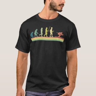 Retro Ski Human Evolution Funny Gift Skiing Skier  T-Shirt
