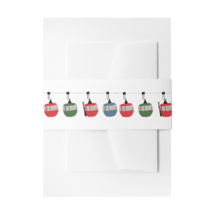 Retro Ski Lift Illustration Invitation Belly Band